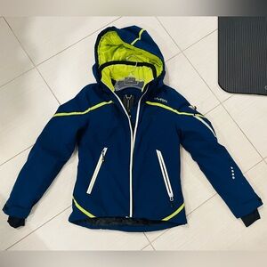 Hyra Waterproof Ski Jacket in Blue and Green